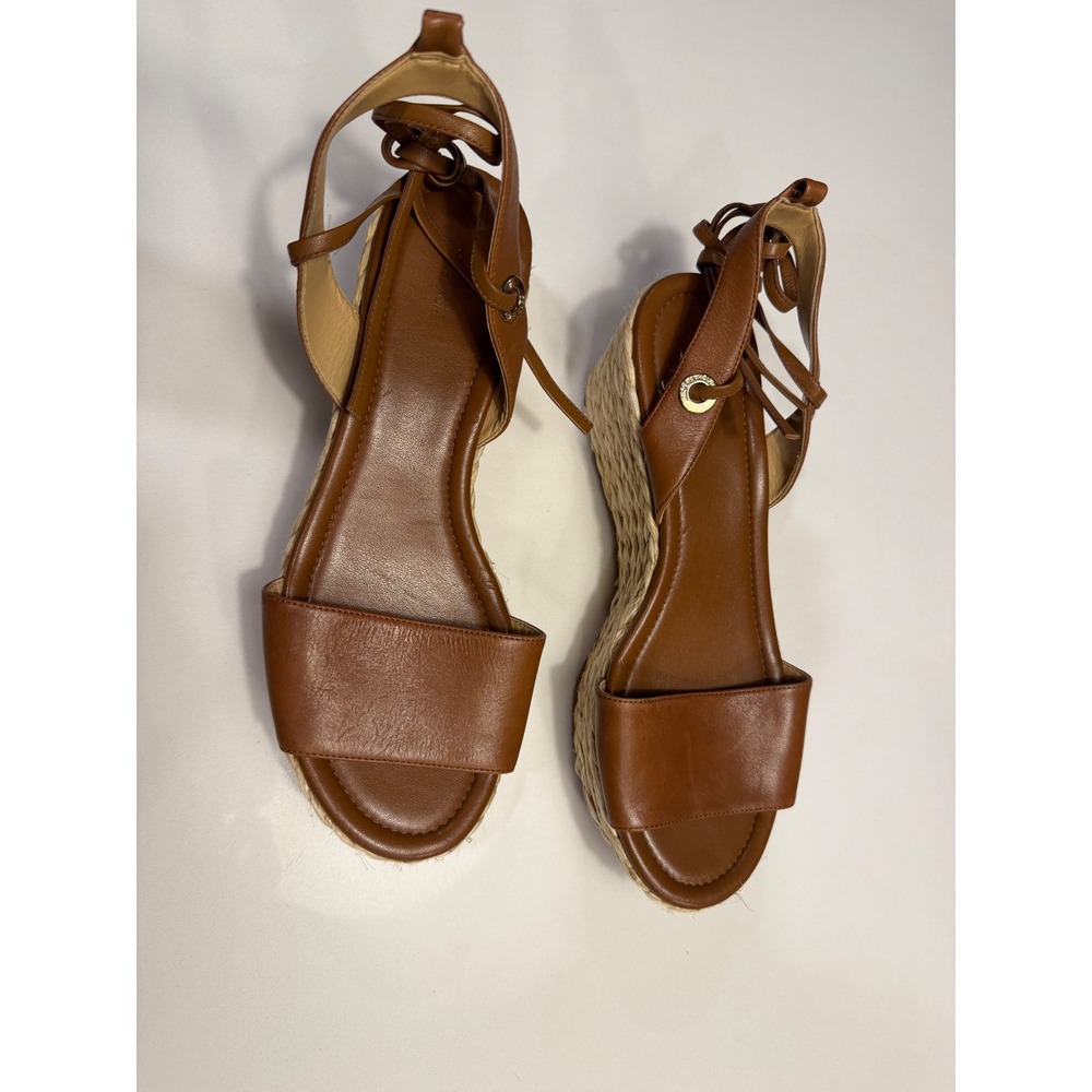 Michael Kors Wedge Sandals Womens 8M SH15L Lace Up Espadrille Excellent